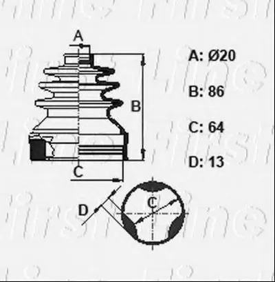 Пыльник, приводной вал FIRST LINE купить