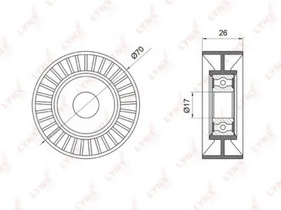 Паразитный / ведущий ролик, поликлиновой ремень LYNXauto купить