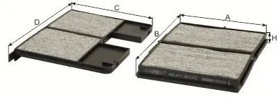 Фильтр, воздух во внутренном пространстве Cabin filter (Charcoal) for TOYOTA GOODWILL купить