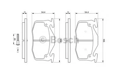 Комплект тормозных колодок, дисковый тормоз BOSCH купить