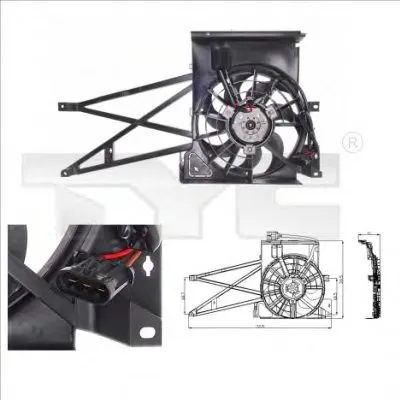Вентилятор, охлаждение двигателя TYC купить