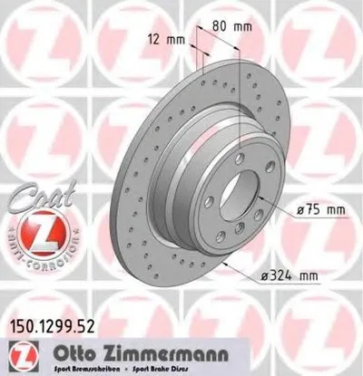 Тормозной диск SPORT BRAKE DISC COAT Z ZIMMERMANN купить