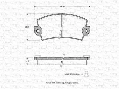 Комплект тормозных колодок, дисковый тормоз MAGNETI MARELLI купить