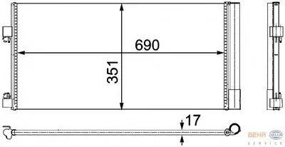 Конденсатор, кондиционер BEHR HELLA SERVICE купить