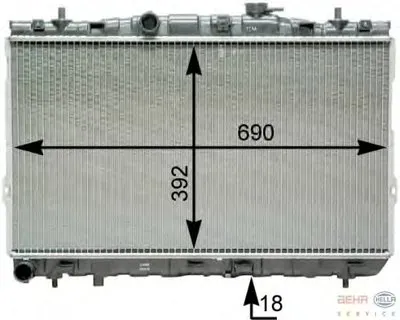 Радиатор, охлаждение двигателя BEHR HELLA SERVICE купить