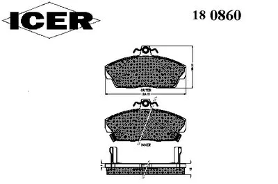 Комплект тормозных колодок, дисковый тормоз ICER купить