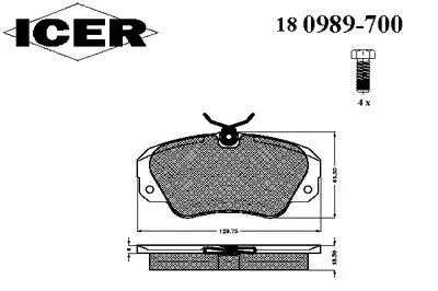 Комплект тормозных колодок, дисковый тормоз ICER купить