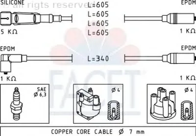 Комплект проводов зажигания FACET купить