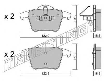 Комплект тормозных колодок, дисковый тормоз TRUSTING купить