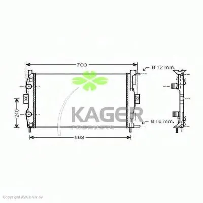Радиатор, охлаждение двигателя KAGER купить