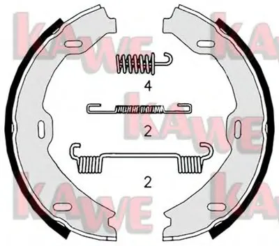 Комплект тормозных колодок, стояночная тормозная система KAWE купить