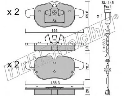 Комплект тормозных колодок, дисковый тормоз fri.tech. купить