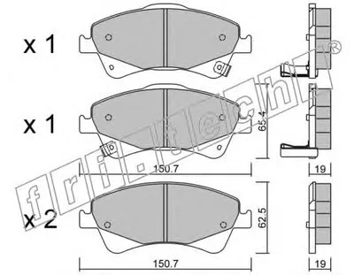Комплект тормозных колодок, дисковый тормоз fri.tech. купить
