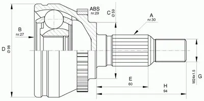 Шарнирный комплект, приводной вал SPIN OPEN PARTS купить