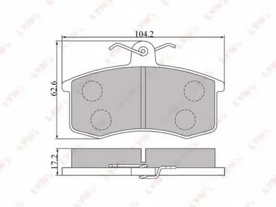 Комплект тормозных колодок, дисковый тормоз LYNXauto купить