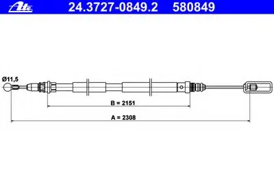 Трос, стояночная тормозная система ATE купить