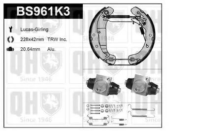 Комплект тормозов, барабанный тормозной механизм QUINTON HAZELL купить