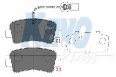 Комплект тормозных колодок, дисковый тормоз KAVO PARTS купить