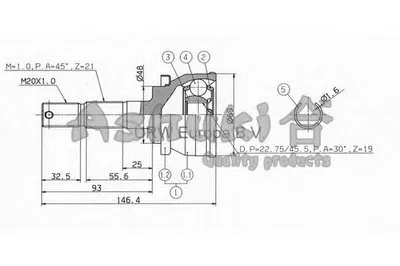 Шарнирный комплект, приводной вал ASHUKI купить