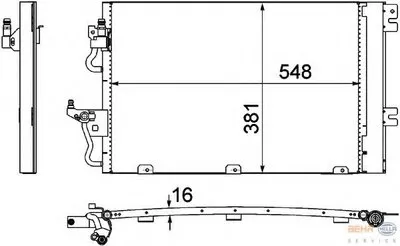 Конденсатор, кондиционер BEHR HELLA SERVICE HELLA купить