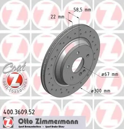 Тормозной диск SPORT BRAKE DISC COAT Z ZIMMERMANN купить