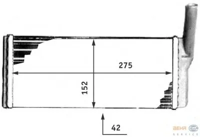 Теплообменник, отопление салона BEHR HELLA SERVICE купить