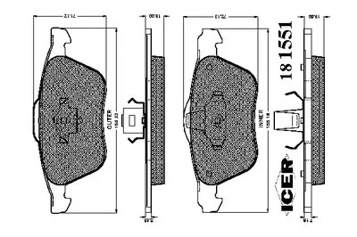 Комплект тормозных колодок, дисковый тормоз ICER купить