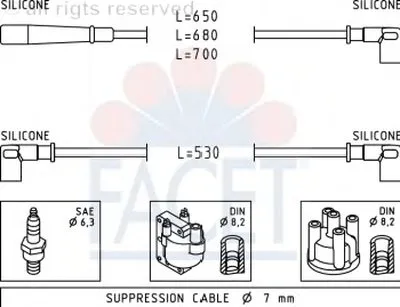 Комплект проводов зажигания FACET купить
