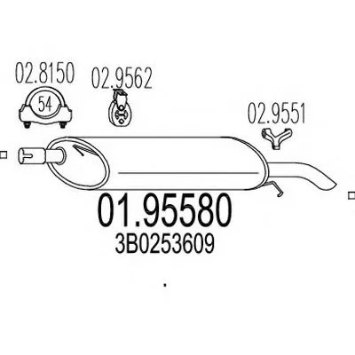 Глушитель выхлопных газов конечный MTS купить