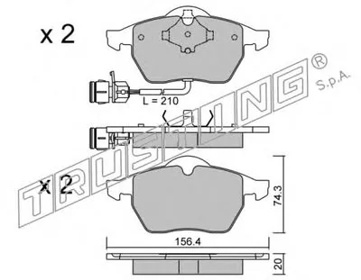 Комплект тормозных колодок, дисковый тормоз TRUSTING купить