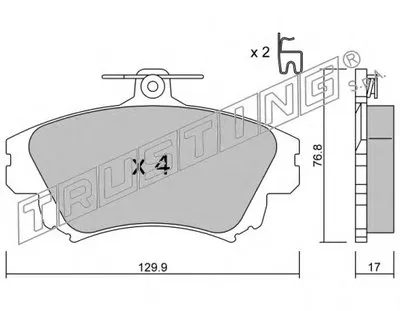Комплект тормозных колодок, дисковый тормоз TRUSTING купить