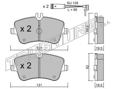 Комплект тормозных колодок, дисковый тормоз TRUSTING купить