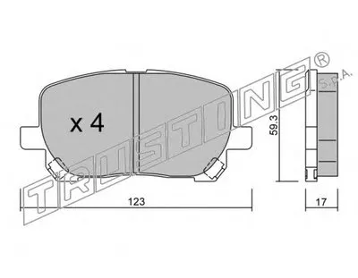 Комплект тормозных колодок, дисковый тормоз TRUSTING купить
