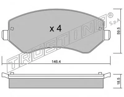 Комплект тормозных колодок, дисковый тормоз TRUSTING купить
