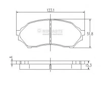 Комплект тормозных колодок, дисковый тормоз NIPPARTS купить