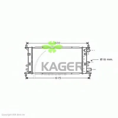 Радиатор, охлаждение двигателя KAGER купить
