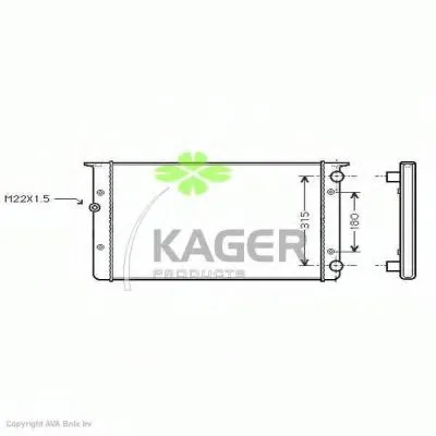 Радиатор, охлаждение двигателя KAGER купить