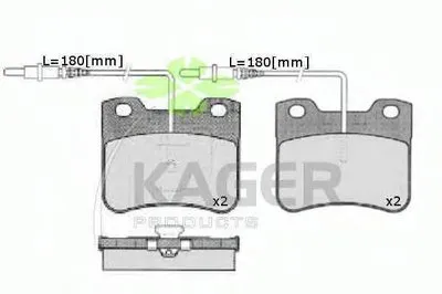 Комплект тормозных колодок, дисковый тормоз KAGER купить