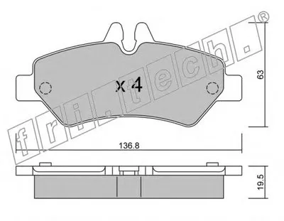 Комплект тормозных колодок, дисковый тормоз fri.tech. купить