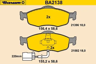 Комплект тормозных колодок, дисковый тормоз BARUM купить
