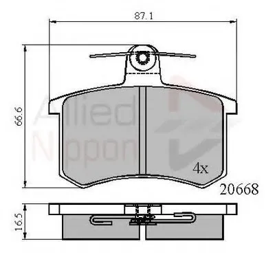 Комплект тормозных колодок, дисковый тормоз ANL Braking COMLINE купить