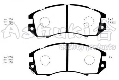 Комплект тормозных колодок, дисковый тормоз ASHUKI купить