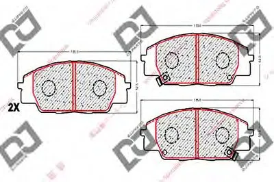 Комплект тормозных колодок, дисковый тормоз DJ PARTS купить