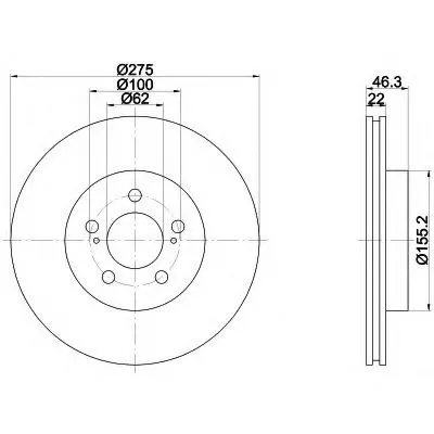 Тормозной диск PRO HELLA купить