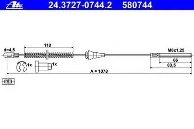 Трос, стояночная тормозная система ATE купить