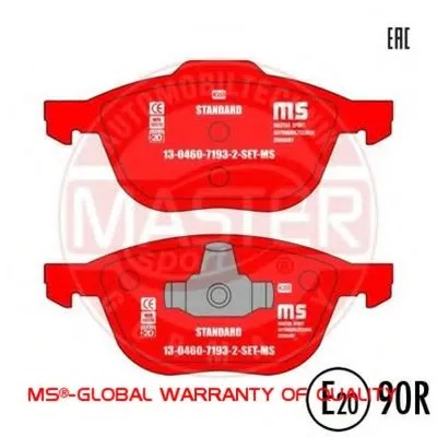 Комплект тормозных колодок, дисковый тормоз MASTER-SPORT купить