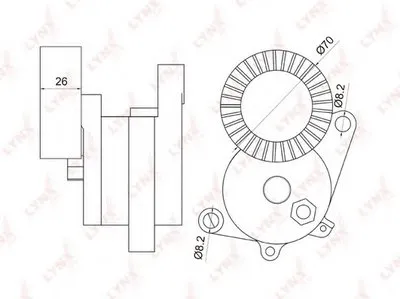 Натяжитель ремня, клиновой зубча LYNXauto купить
