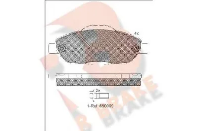 Комплект тормозных колодок, дисковый тормоз R BRAKE купить
