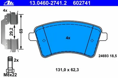 Комплект тормозных колодок, дисковый тормоз ATE купить
