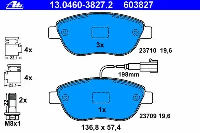 Комплект тормозных колодок, дисковый тормоз ATE купить